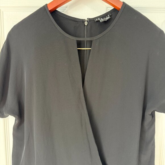 Theory Elevated Basic Silk Wrap V-Neck Top Small - Picture 5 of 7